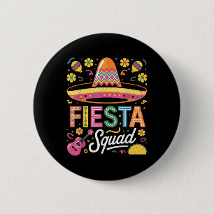 Fiesta Squad Cinco De Mayo Funny Mexican Maracas S 2 Inch Round Button
