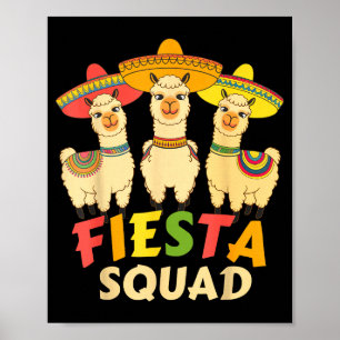 Fiesta Squad Cinco De Mayo Llama Lets Fiesta Mexic Poster