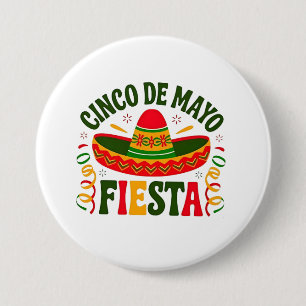Fiesta Squad Cinco De Mayo Mexican Sombrero 3 Inch Round Button
