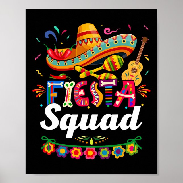 Fiesta Squad Cinco De Mayo Tee Mexican Party Cinco Poster (Front)
