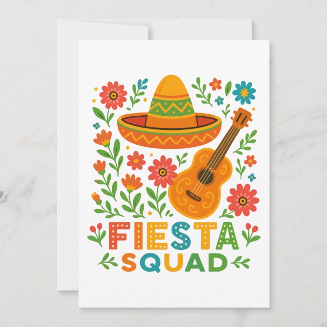 Fiesta Squad – Colourful Party Vibes Invitation (Front)