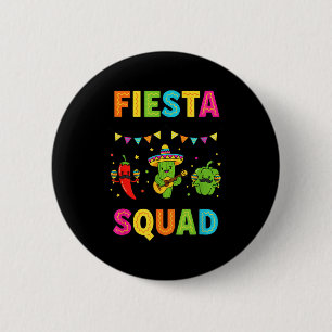 Fiesta squad cute cactus pepper bell pepper kids 2 inch round button