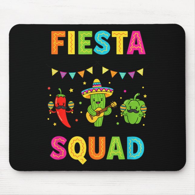 Fiesta squad cute cactus pepper bell pepper kidsFi Mouse Pad (Front)