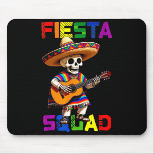 Fiesta squad design cinco de mayo skeleton sombrer mouse pad