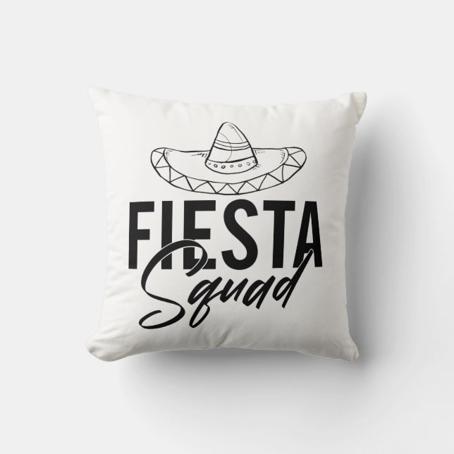 Fiesta Squad Fiesta Bachelorette Party Shirts, 1/3 Throw Pillow (Front)