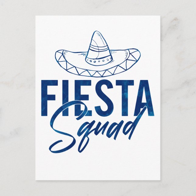 Fiesta Squad Fiesta Bachelorette Party Shirts, 3/3 Postcard (Front)