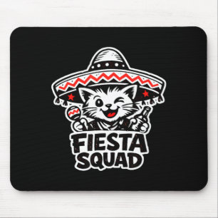 Fiesta squad fun cat cinco de mayo design mexicanF Mouse Pad