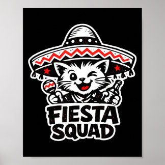 Fiesta squad fun cat cinco de mayo design mexicanF Poster