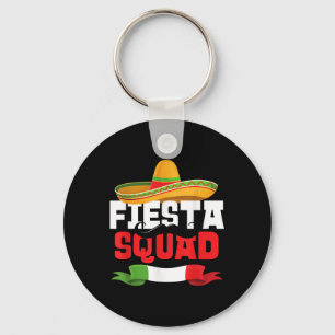 Fiesta Squad Funny Cinco De Mayo Mexican Sombrero  Keychain