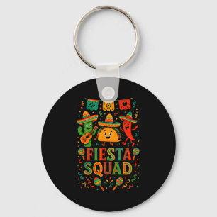 Fiesta squad funny cinco de mayo sombrero cactusFi Keychain