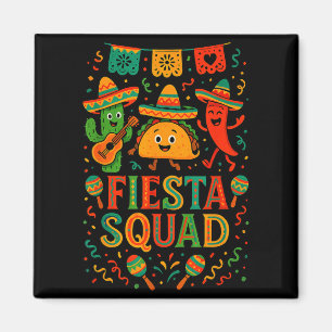 Fiesta squad funny cinco de mayo sombrero cactusFi Magnet