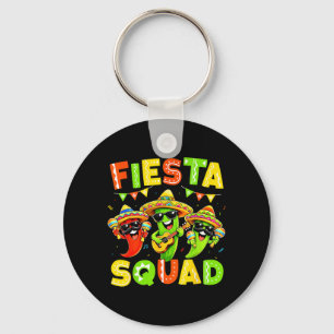 Fiesta Squad Funny Mexican for Kids Men Women Keychain