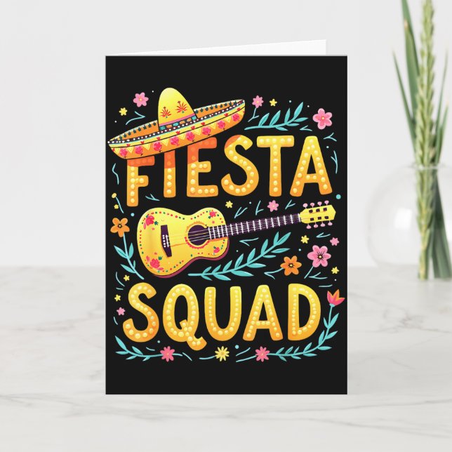Fiesta squad matching cinco de mayo mexican party card (Front)