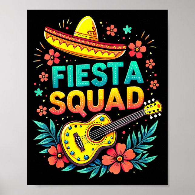 Fiesta squad matching cinco de mayo mexican party poster (Front)