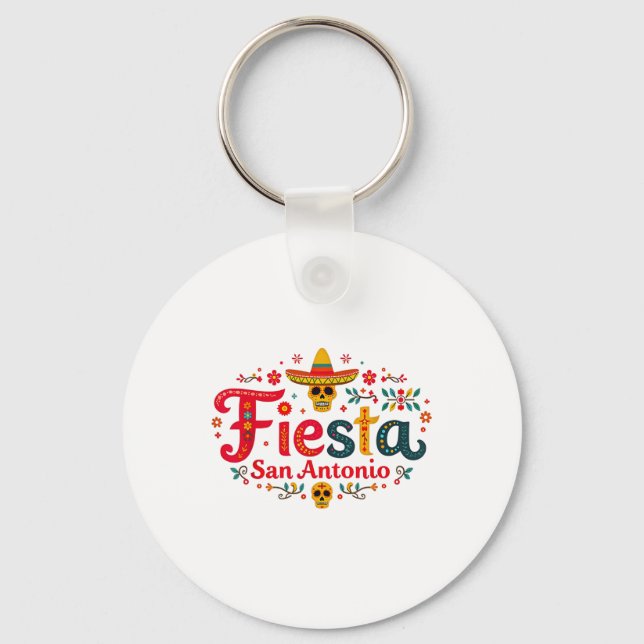 Fiesta Squad San Antonio Texas Cinco De Mayo Lets  Keychain (Front)