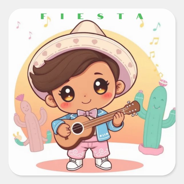 Fiesta Square Sticker (Front)