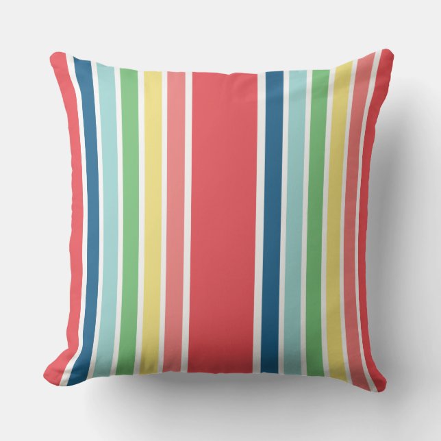 Fiesta Striped Double Sided Outdoor Pillow (Front)
