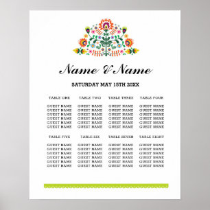 Fiesta Table Plan Wedding Day Poster 8 Seating