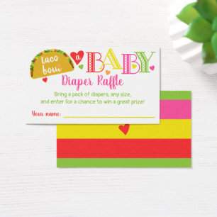 Fiesta Taco Baby Girl Shower Diaper Raffle Card