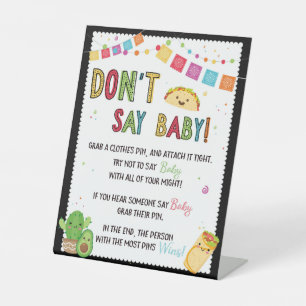 Fiesta Taco Baby Shower Don't Say Baby Game Sign