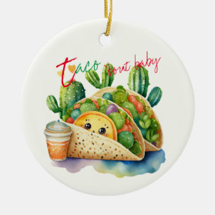 Fiesta Taco 'bout Baby Shower Cute Fun Modern Ceramic Ornament