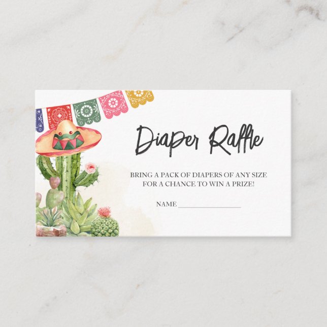 Fiesta Taco 'Bout Baby Shower Diaper Raffle Enclosure Card (Front)
