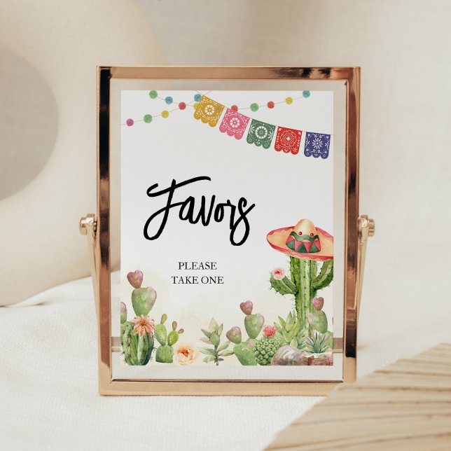 Fiesta Taco 'Bout Baby Shower Favours Poster (Cinco De Mayo Taco Bout Baby Shower Favors Sign)