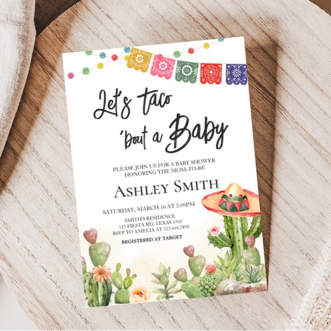 Fiesta Taco 'Bout Baby Shower  Invitation (Cinco De Mayo Taco Bout Baby Shower Invitation)