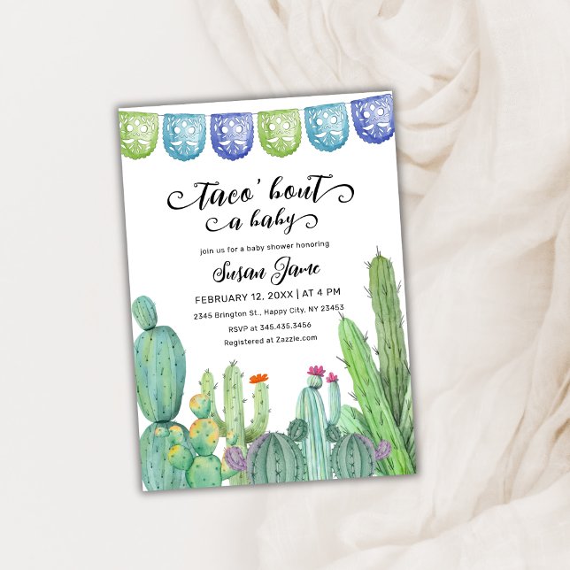 Fiesta Taco 'Bout Cactus Baby Shower Invitation (Fiesta Taco 'Bout Cactus Baby Shower Invitation)