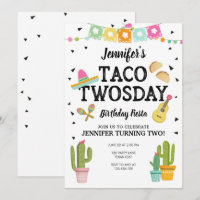 Fiesta Taco Twosday Cactus Girl 2nd Birthday Party