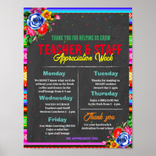 Fiesta Teacher Appreciation week template Poster