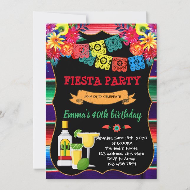 Fiesta tequila invitation (Front)