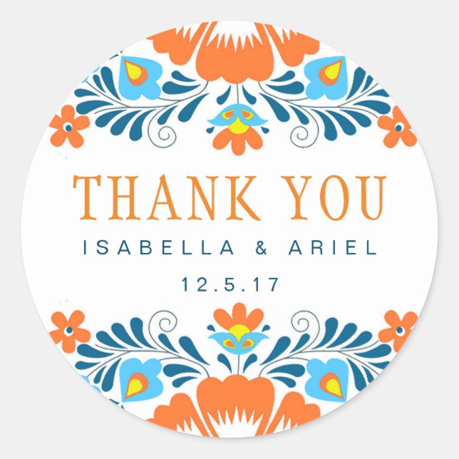 Fiesta Thank You Sticker (Front)