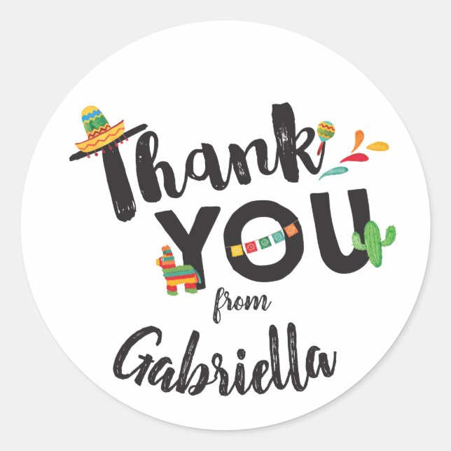 Fiesta Thank You Sticker (Front)