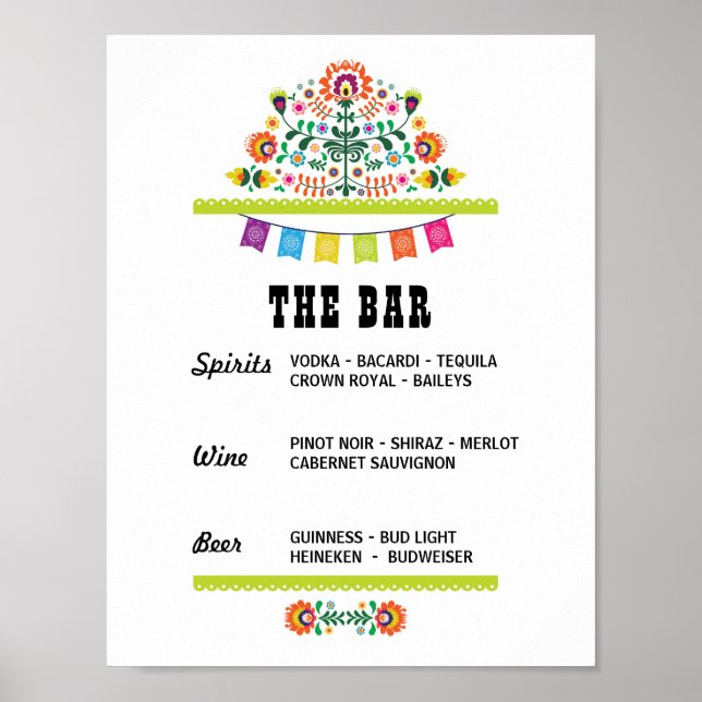 Fiesta The Bar Party Event Sign Engagement Shower (Front)