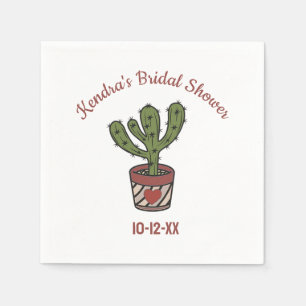 Fiesta Theme Bridal Shower Personalized Cactus  Napkin