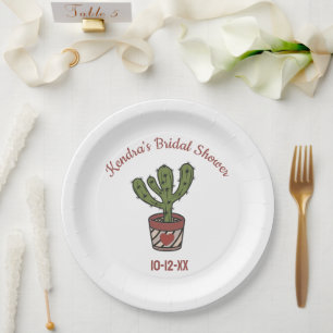 Fiesta Theme Bridal Shower Personalized Cactus Paper Plate