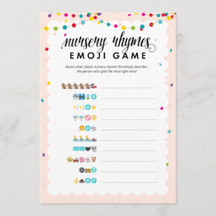 Fiesta theme emoji nursery rhyme baby shower game program
