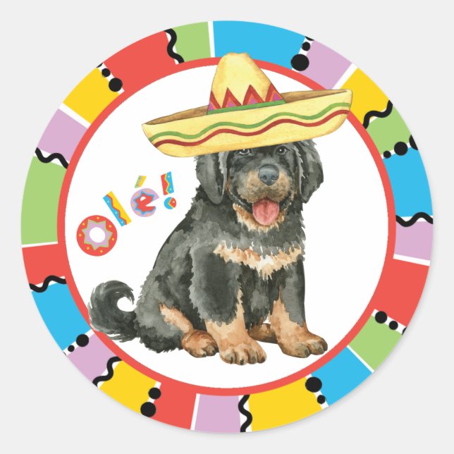 Fiesta Tibetan Mastiff Classic Round Sticker (Front)