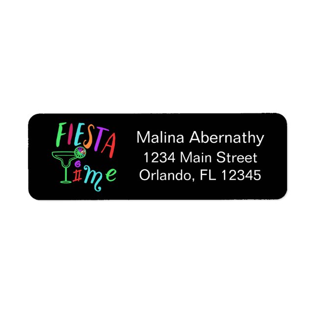 Fiesta Time Colourful Custom Return Address Label (Front)