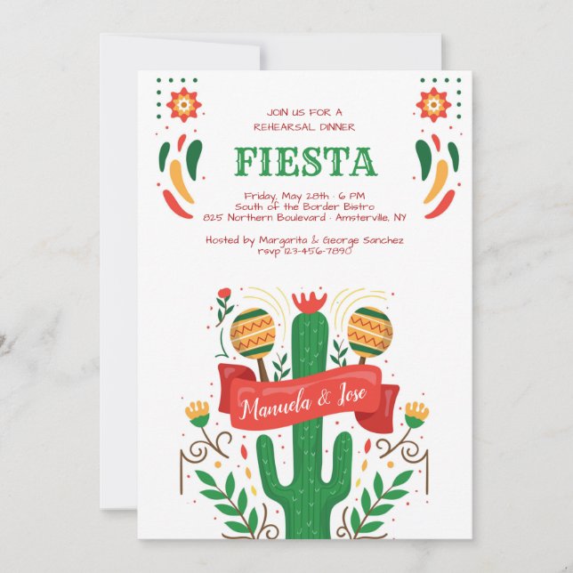 Fiesta Time Rehearsal Dinner Invitation (Front)