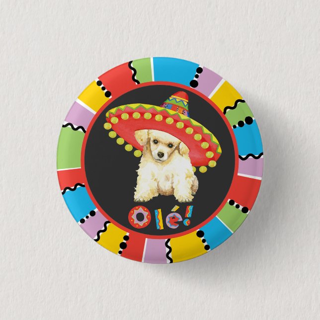 Fiesta Toy Poodle 1 Inch Round Button (Front)