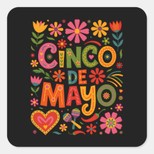 Fiesta Vibes Cinco de Mayo – Celebrate Mexican Square Sticker