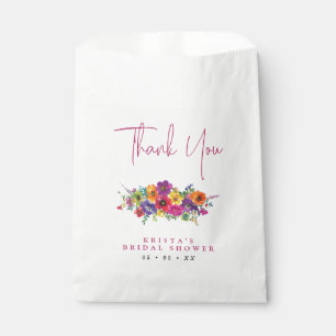 Fiesta Vibrant Flowers Bridal Shower Thank You Favour Bag