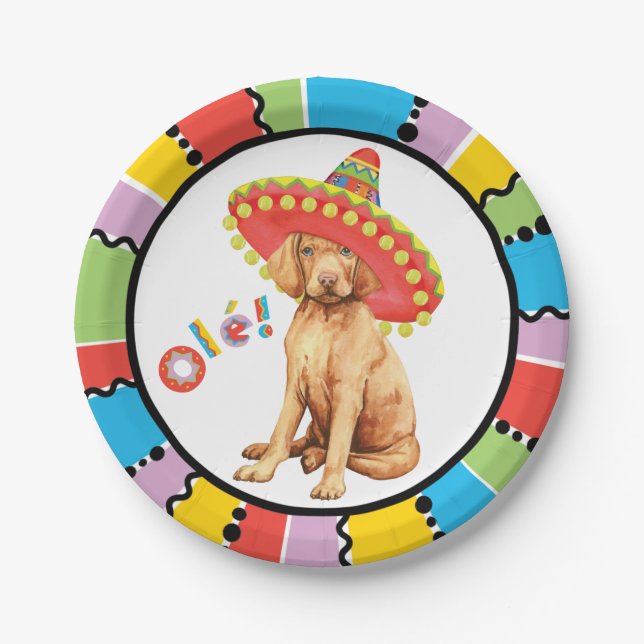 Fiesta Vizsla Paper Plates (Front)