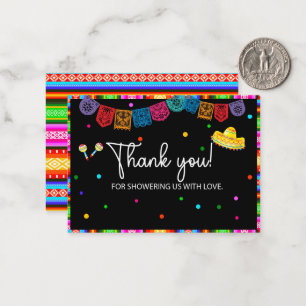 Fiesta  watercolor thank you baby shower card