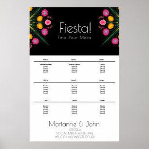 Fiesta Wedding Birthday Mexican Seating Chart