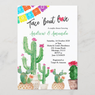 Fiesta Wedding shower Invitation Couples