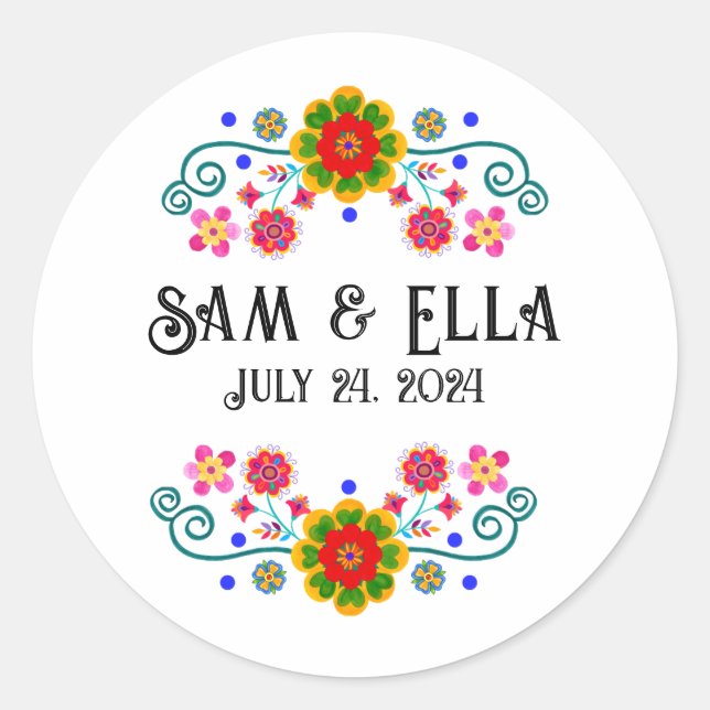 Fiesta Wedding Stickers - Customize for your event (Front)