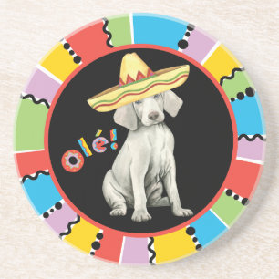 Fiesta Weimaraner Drink Coaster
